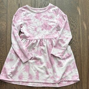 Cat and Jack Pink Tie-Dye Long Sleeve Dress